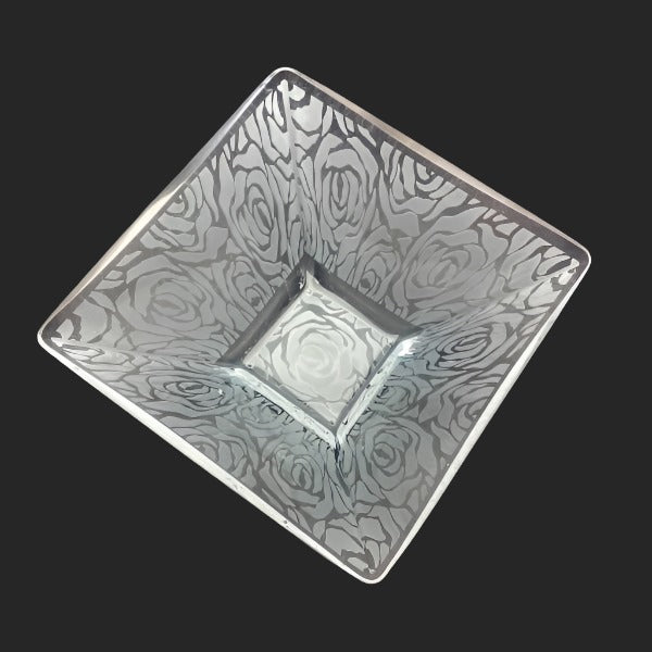 Square-flared-blown-glass-bowl-with-sandblasted-Love-is-a-Rose-design-overhead-view