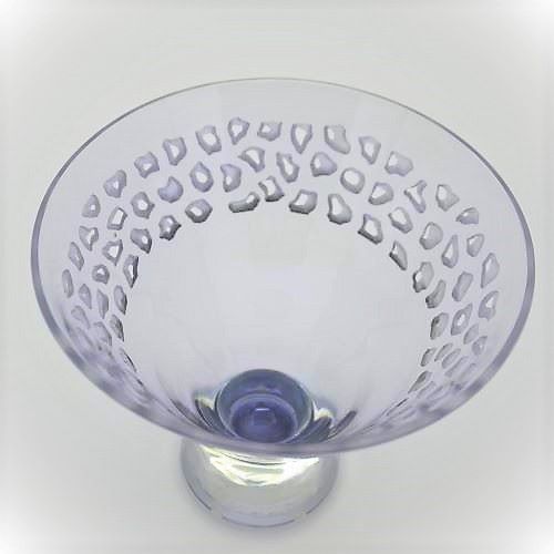 Lost in the Clouds Sandblasted Pierced Footed Bowl Top View 