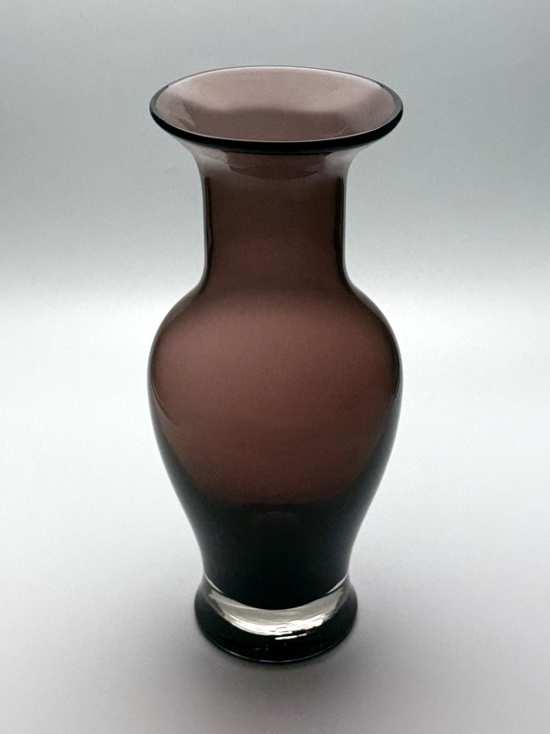 Amethyst classic hand blown glass vase top view 