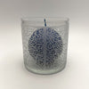 Clear-candle-holder-with-sandblasted-doodles-design-with-ball-candle-Its-A-Blast-Glass-Tucson