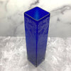     Cobalt-blue-square-vase-with-sandblasted-nouveau-design-top-view
