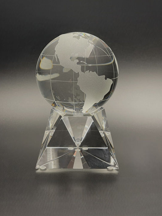 Crystal Globe with Faceted Base