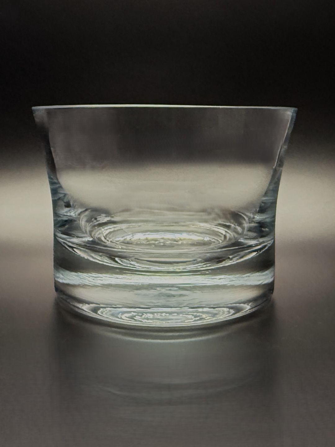 Large clear snack hand blown glass bowl 