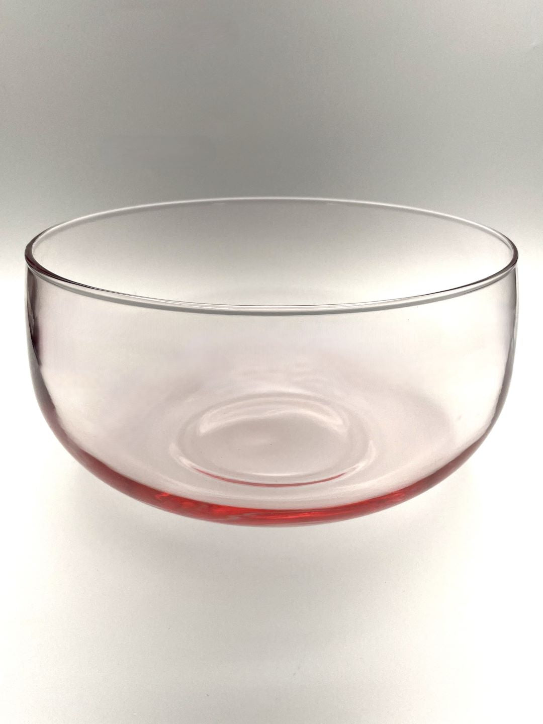 Pink Crisa glass bowl top view