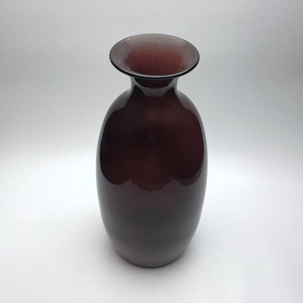    Red-urn-shaped-blown-glass-vase-its-a-blast-glass-tucson-top-view