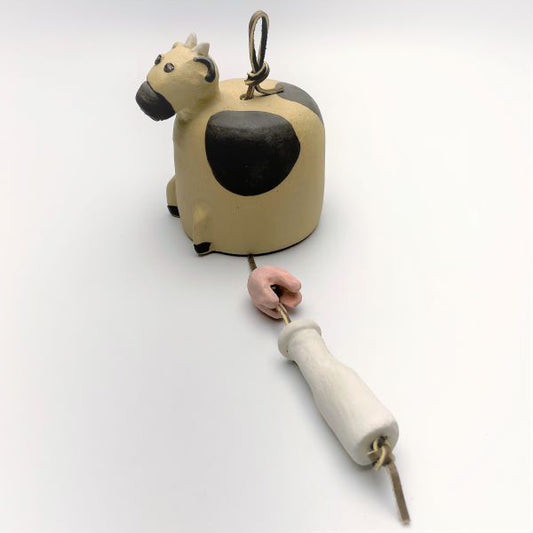 Stoneware Cow Wind Chime  Side View
