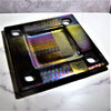 Black Dicrohic Fused Glass Platter by Precision Glass 