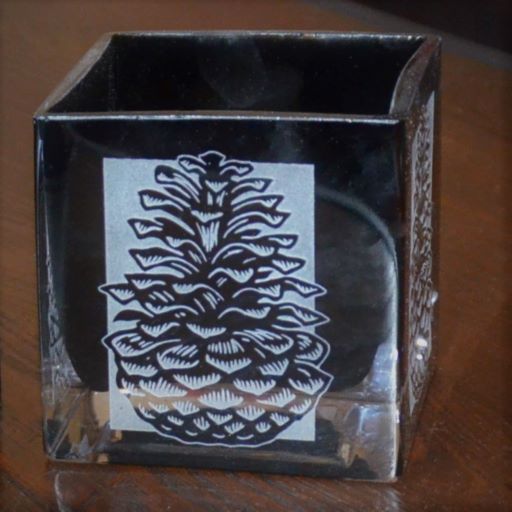 Pinecone-black-blown-glass-candle-holders-design-#3-Its-A-Blast-Glass-Tucson