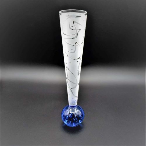 Blue Ball Bud Vase Mid-Century Design 