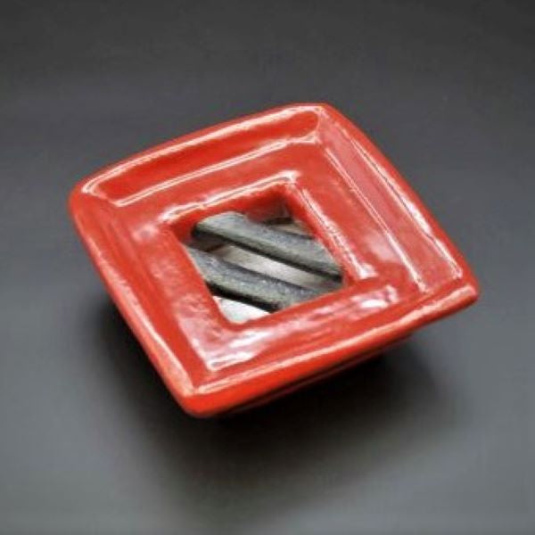 Brick Red Pottery Soap Dish Top View