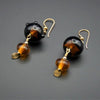 Black and Gold Glass Bead Earrings 