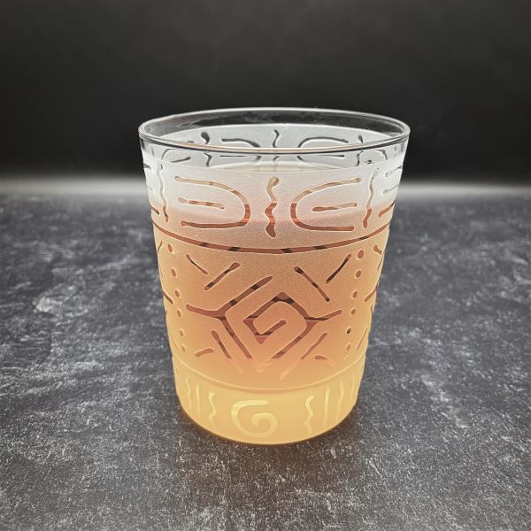 Clear-rocks-glass-with-sandblasted-geo-square-design-with-beverage 
