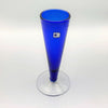 Cobalt Blue Blenko Hand Blown Cone Shaped Vase Top View