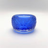 Cobalt-blue-glass-tealight-candle-holder-with-sandblasted-Geo-#3-design