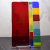 Red Rectangular Fused Glass Platter by Tom Philabaum 