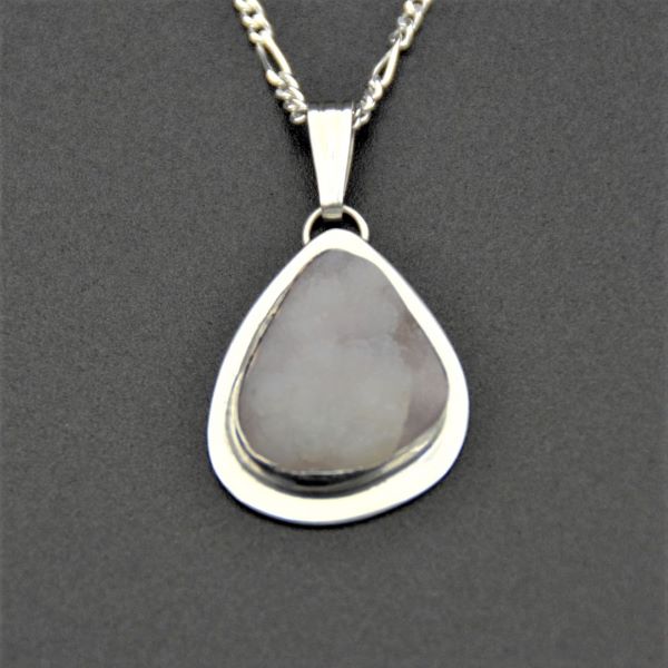 Drusy Quartz Sterling Silver Pendant with Sterling Silver Chain Closeup