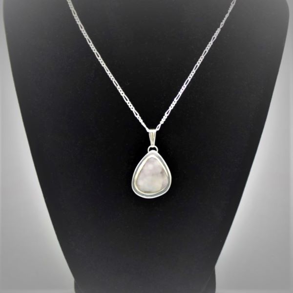 Drusy Quartz Sterling Silver Pendant with Sterling Silver Chain
