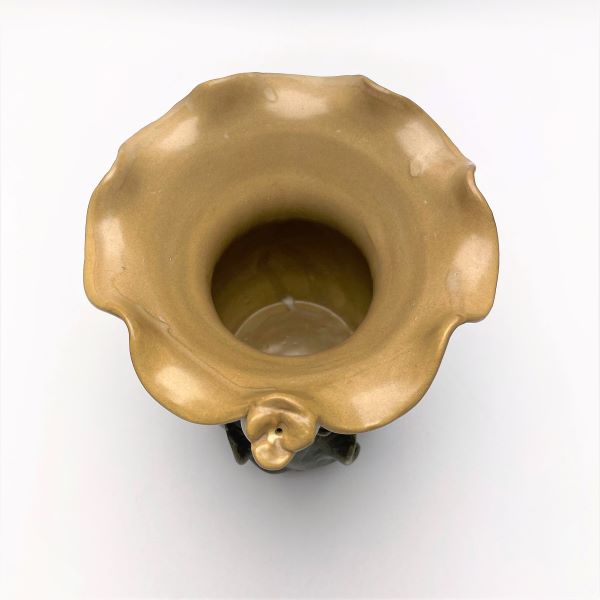 Ceramic Vase with Leaf Design Top View