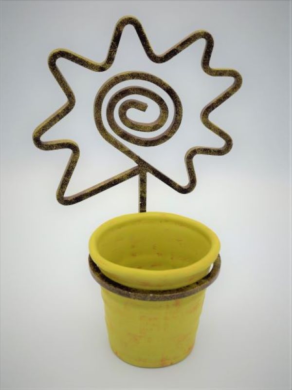 Metal Wall Planter with Chartreuse Pot