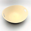 Handmade Porcelain Bowl with Handles and Bubble Pattern Top View