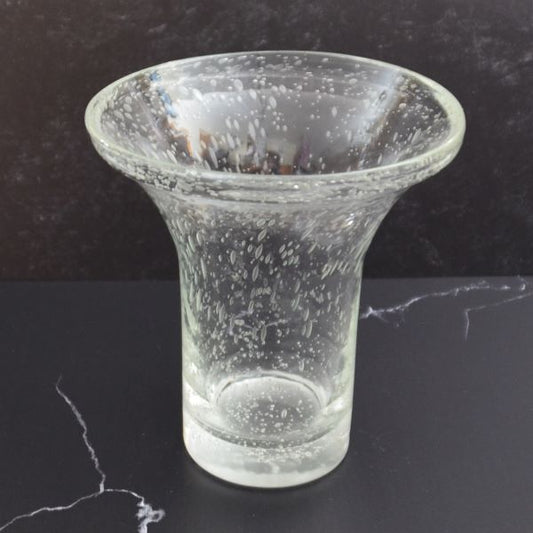 Clear Bubble Hand Blown Vase 